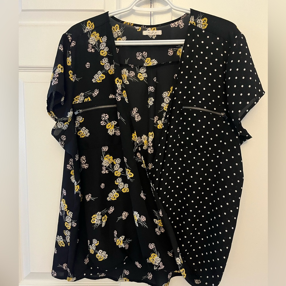 Maurice Floral & Polka Dot Blouse 👚  💐